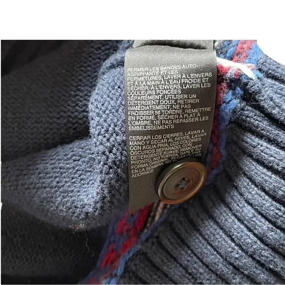 Tommy Hilfiger Luxury Blend Snowflake Cardigan Sweater Navy Blue Men’s Small - Picture 7 of 11